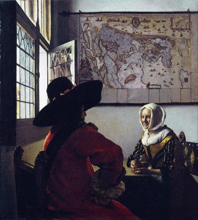 Officer and a Laughing Girl by Jan Vermeer van Delft